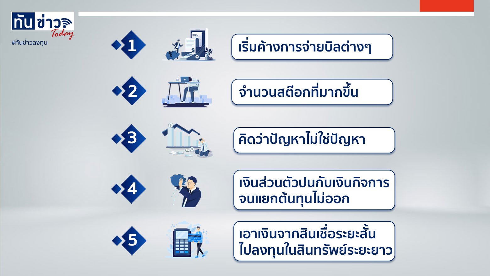 5 สัญญาณ ธุรกิจกำลังจะไม่ได้ไปต่อ