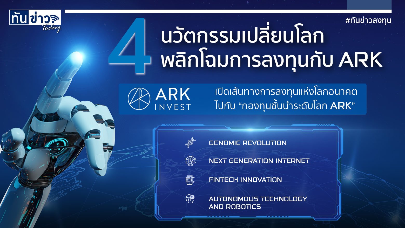 4 นวัตกรรมเปลี่ยนโลก พลิกโฉมการลงทุน กับ ARK