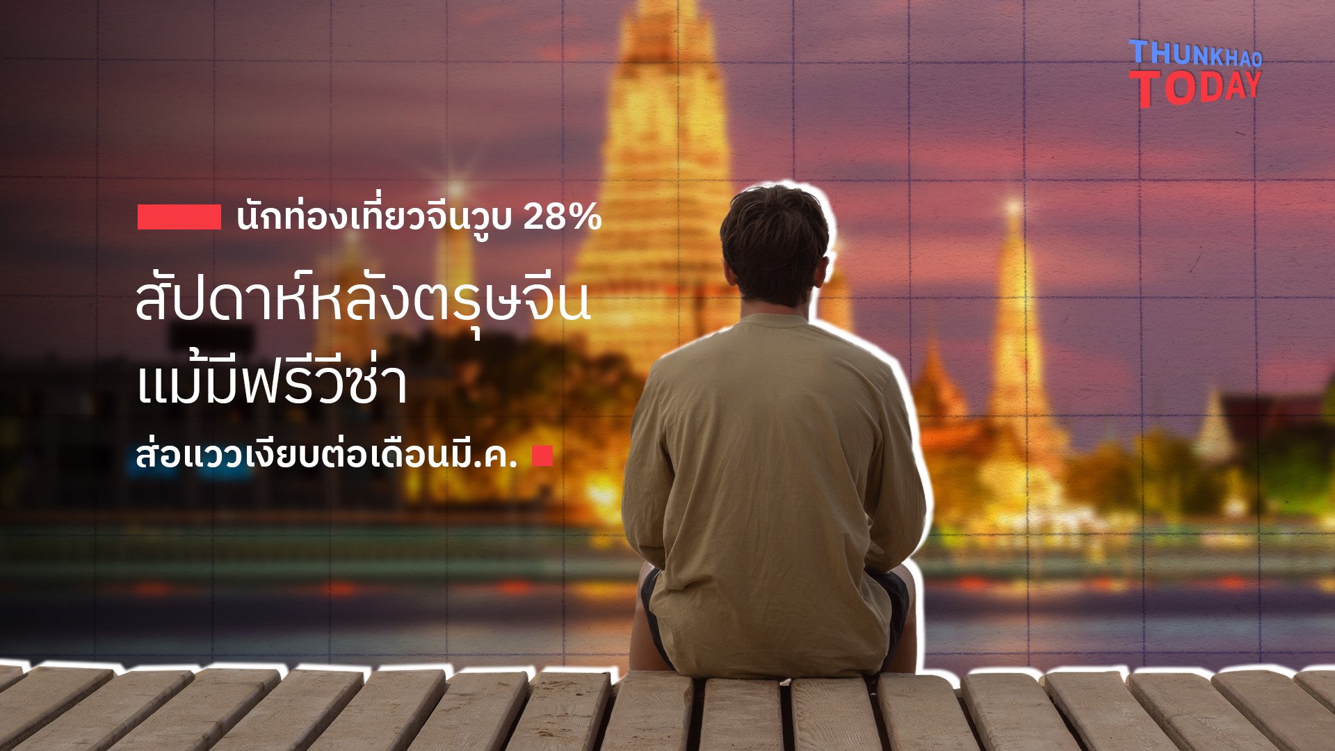 นักท่องเที่ยวจีนวูบ 28% สัปดาห์หลังตรุษจีน แม้มีฟรีวีซ่า ส่อแววเงียบต่อเดือนมี.ค.