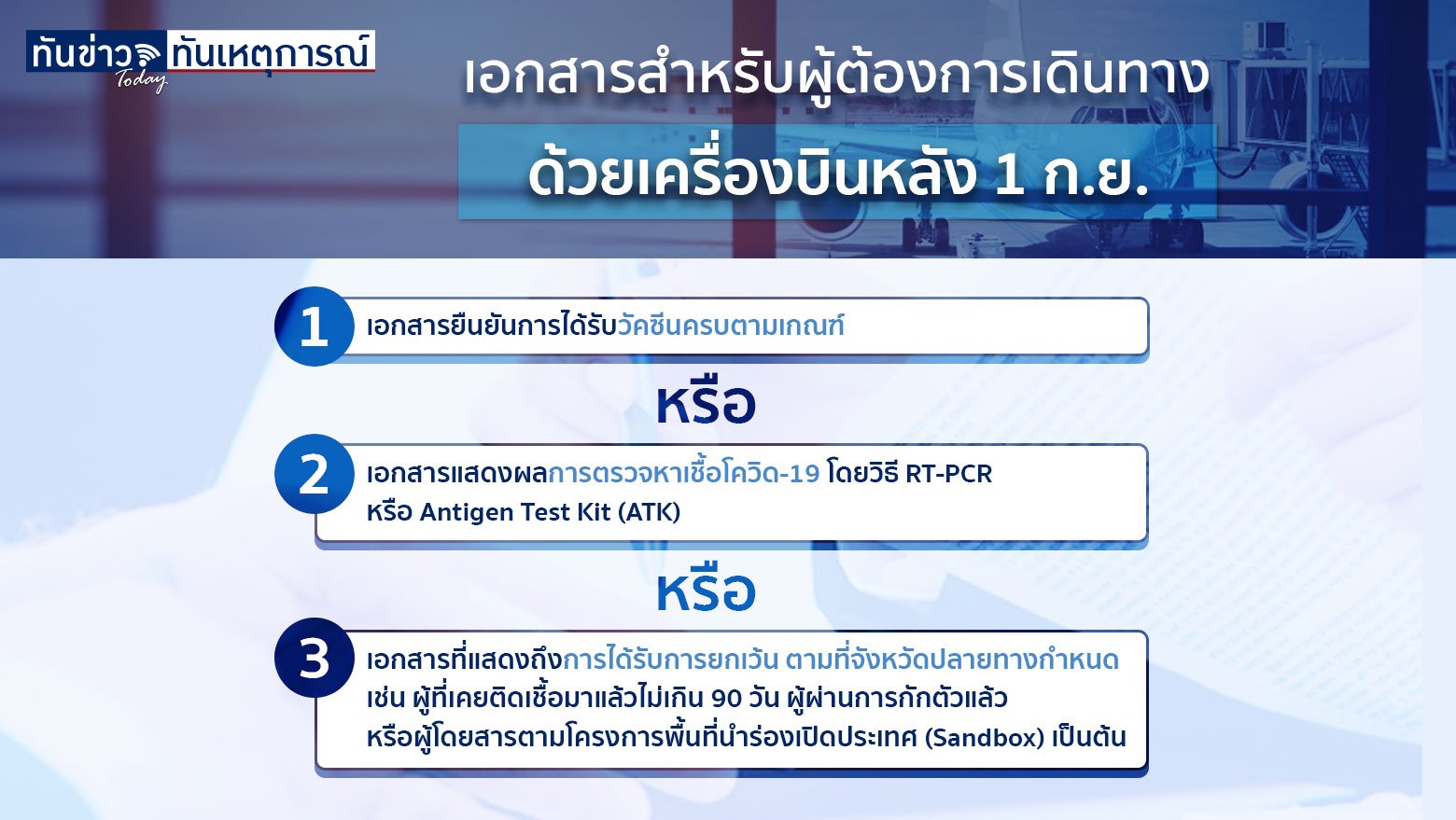 คลายล็อกดาวน์ สายการบินเปิดทำการพื้นที่แดงเข้มได้ 1 ก.ย. นี้