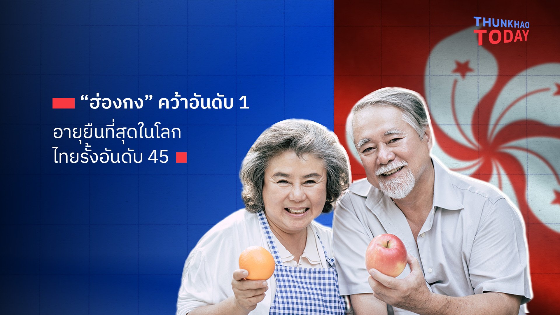 “ฮ่องกง” คว้าอันดับ 1 อายุยืนที่สุดในโลก ไทยรั้งอันดับ 45